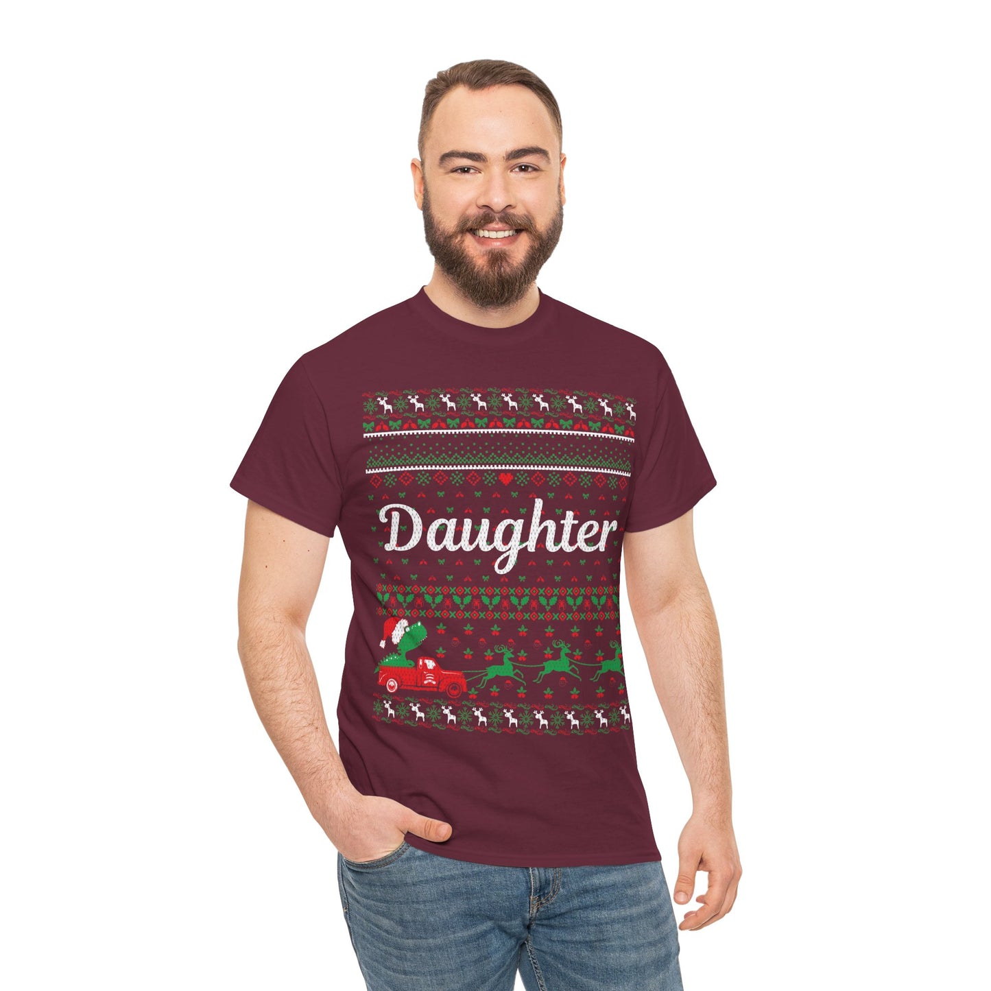 Daughter Christmas Ugly Sweater Short Sleeve Tee