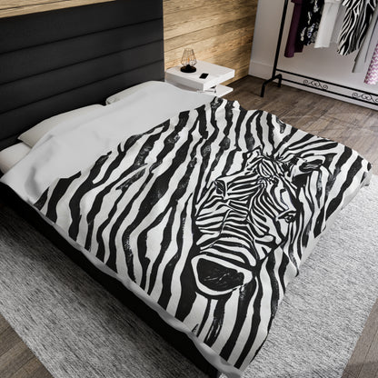 Zebra Print with Zebra Face Blanket