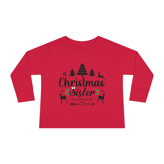 Christmas Sister Family Christmas Toddler Long Sleeve Tee