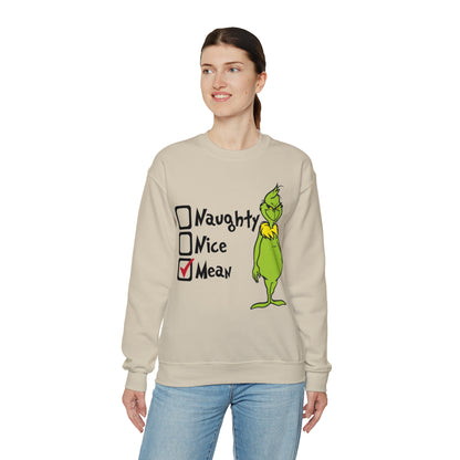 Naughty Nice Mean Grinch Christmas Sweatshirt