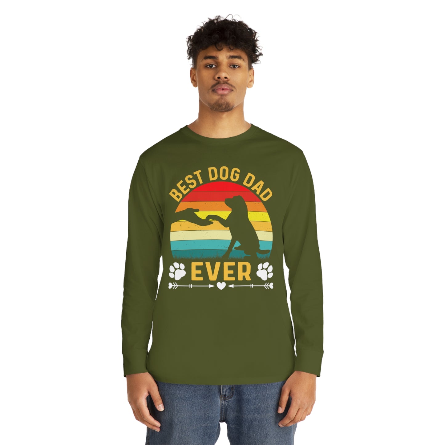 Retro Best Dog Dad Ever Long Sleeve T-shirt