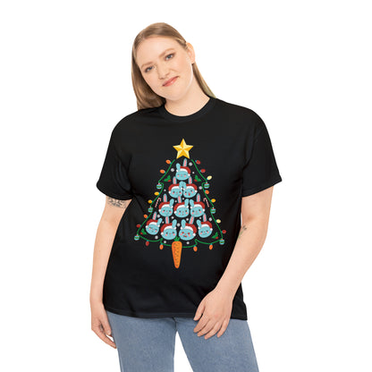 Rabbit Christmas Tree Christmas Short Sleeve Tee