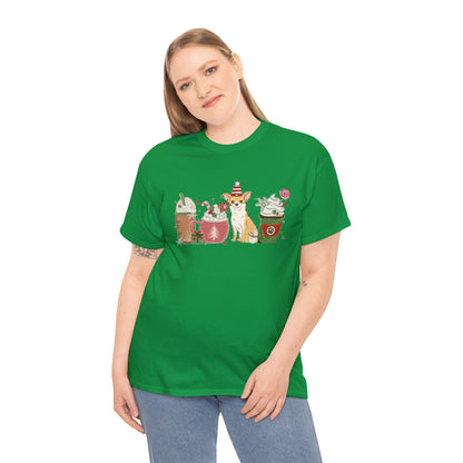 Chihuahua Dog Latte Christmas Short Sleeve Tee