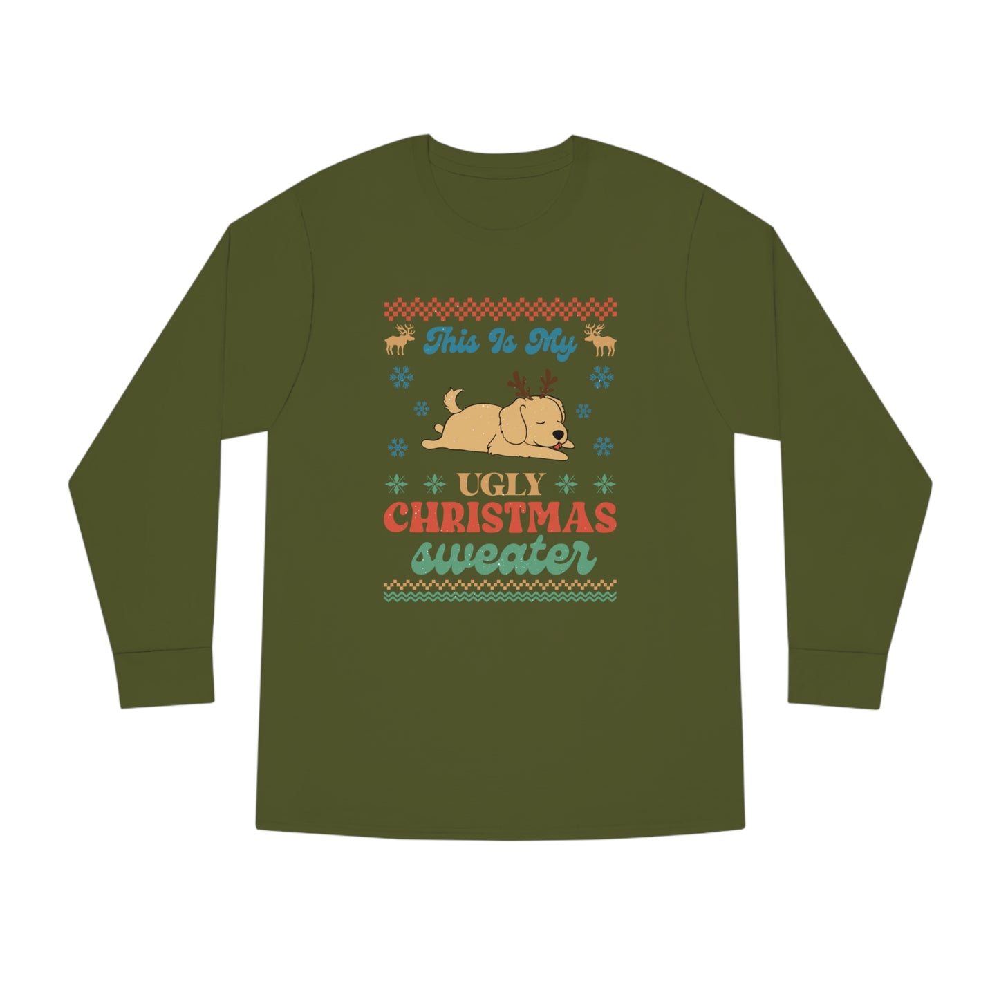 Golden Retriever This is My Ugly Christmas Sweater Long Sleeve Tee