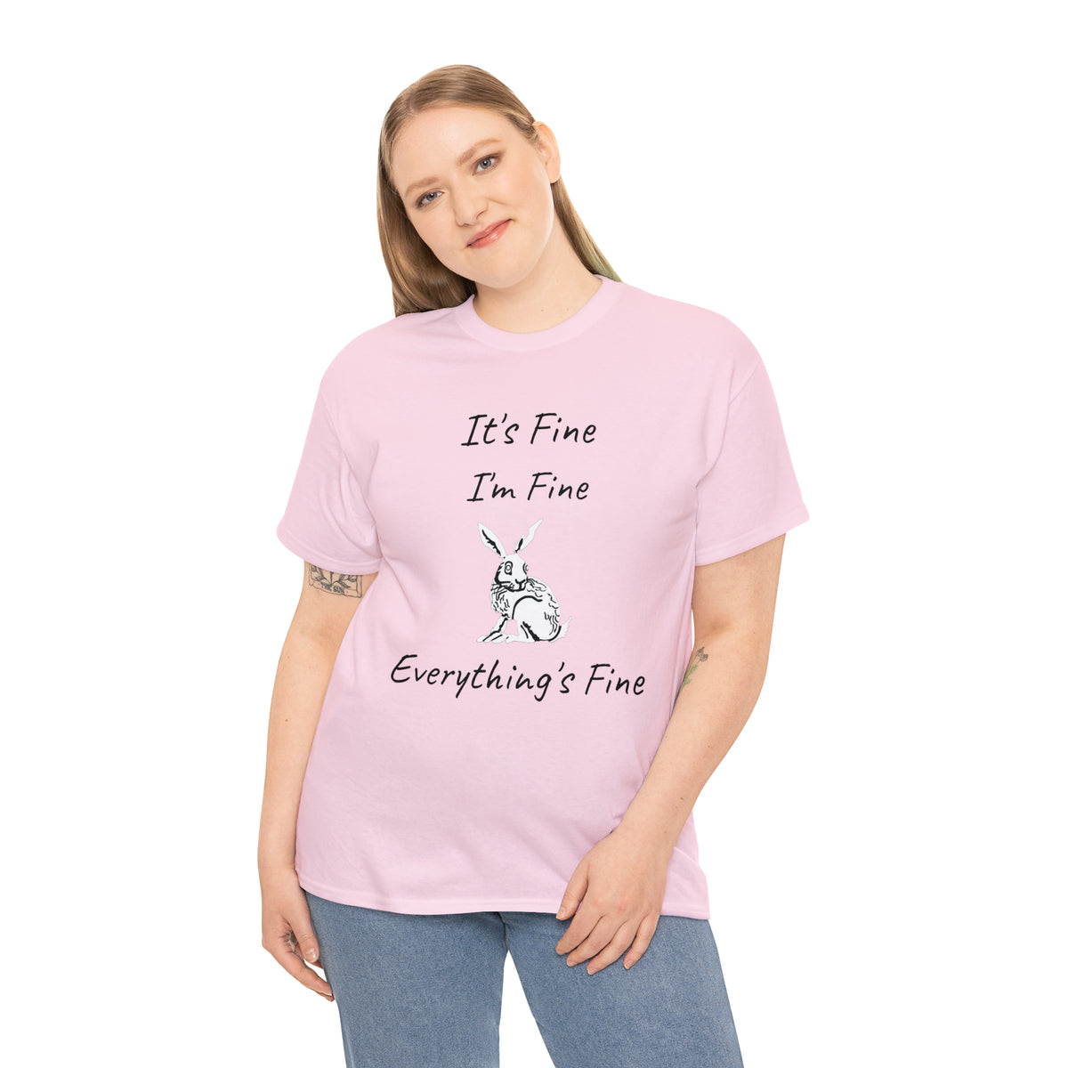 Its Fine Everythings Fine Rabbit Shirt Unisex Heavy Cotton Tee