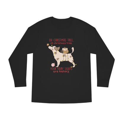 Oh Christmas Tree Your Fairy Lights Are History Dog Long Sleeve T-shirt