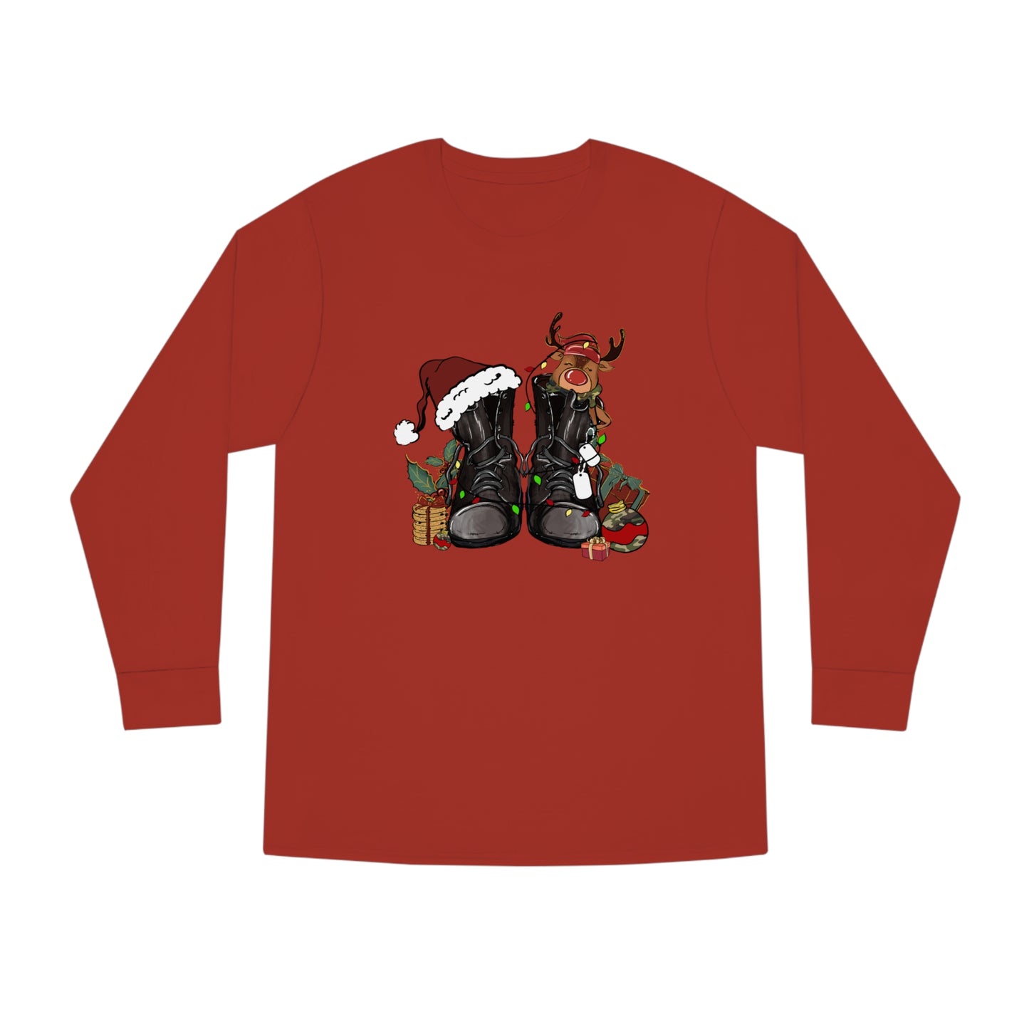 Military Boots Christmas Long Sleeve Tee