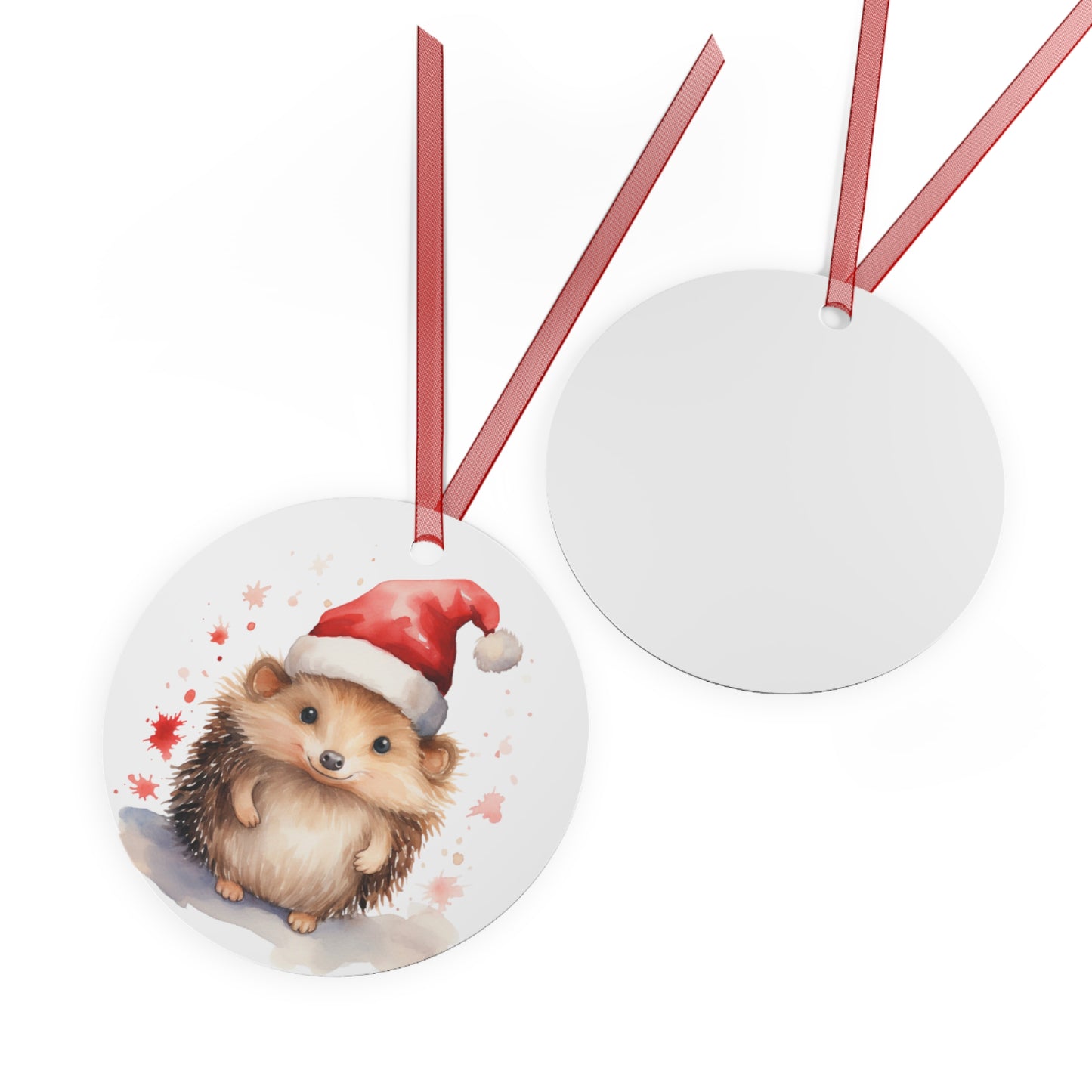 Hedgehog in Santa Hat Ornament