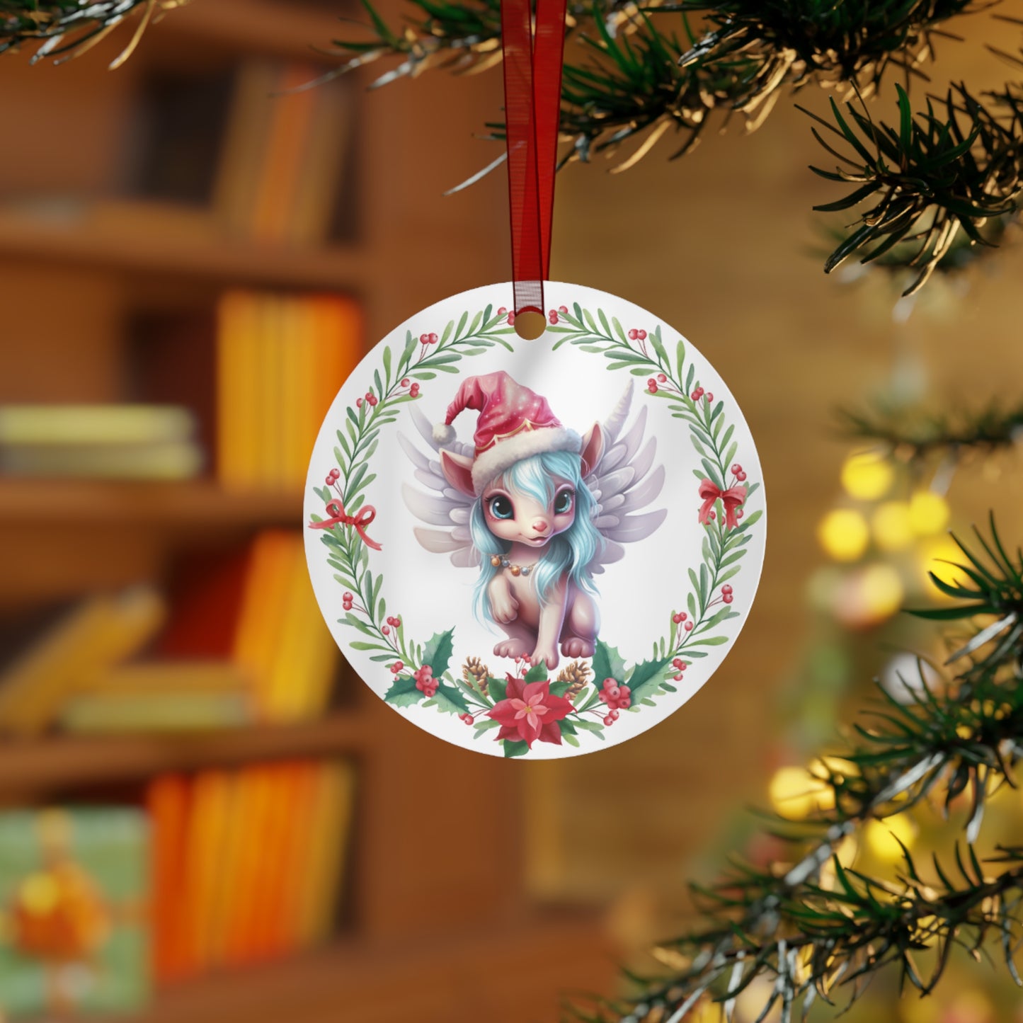 Christmas Unicorn 3 Ornament