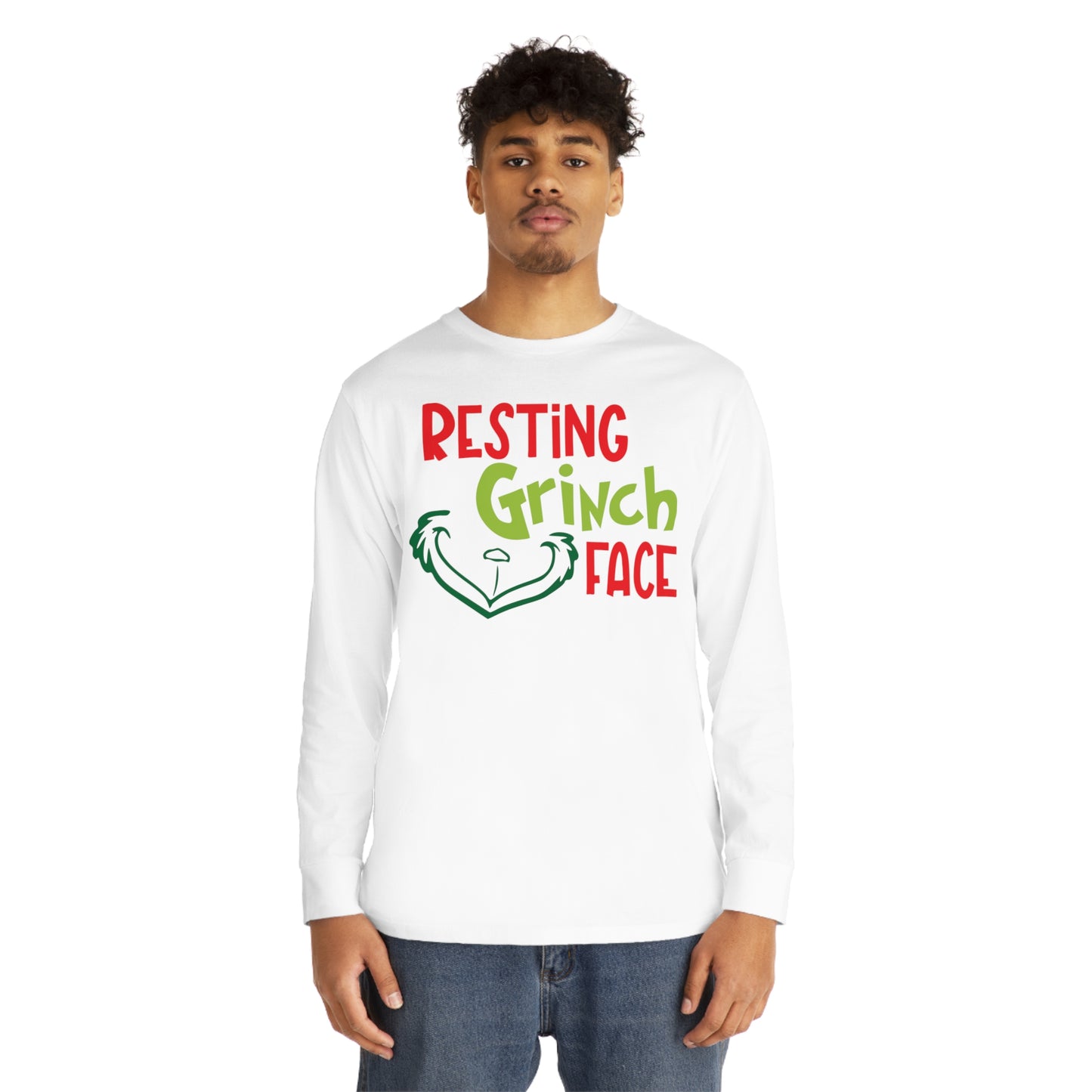 Resting Grinch Face Christmas Long Sleeve T-Shirt