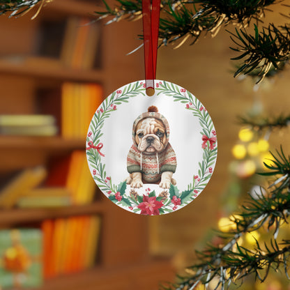 Bulldog Dog in Sweater Ornament