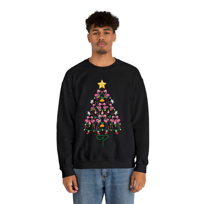 Flamingo Christmas Tree Christmas Sweatshirt