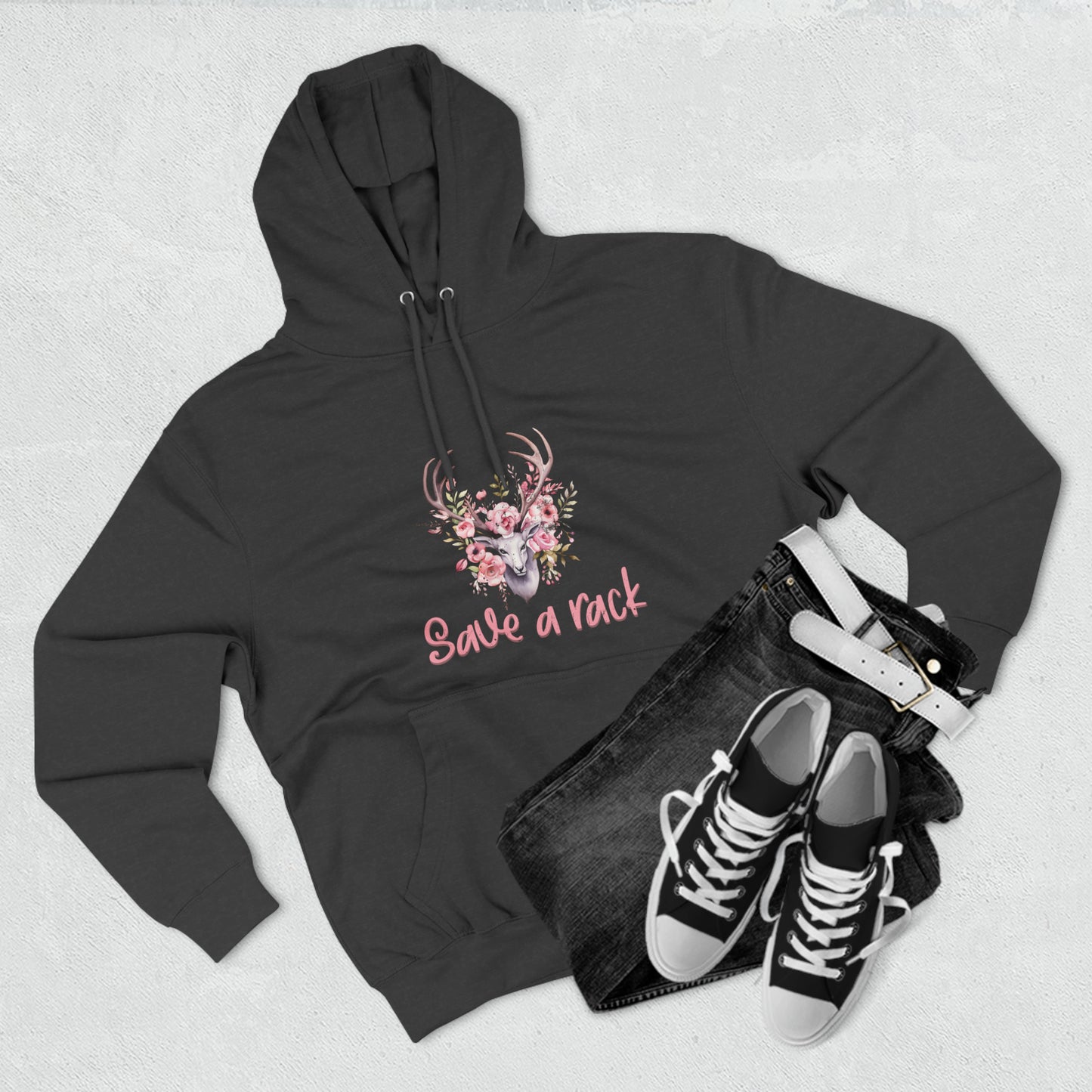 Save a Rack Deer Breast Cancer Pullover Hoodie