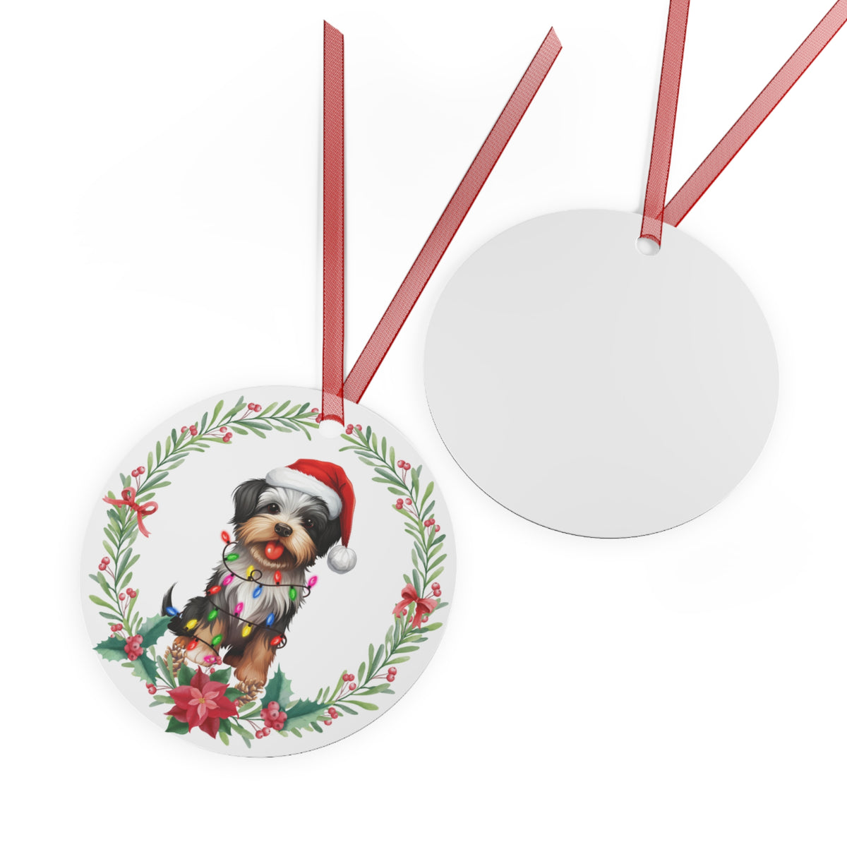 Biewer Terrier Dog in Lights Ornament