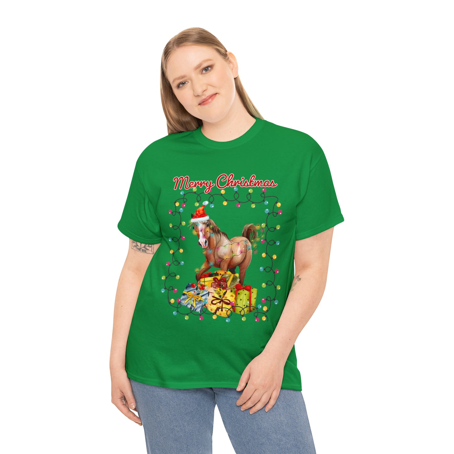 Merry Christmas Horse Christmas Short Sleeve Tee