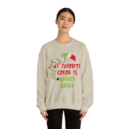 My Favorite Color is Grinch Green Christmas Sweatshirt