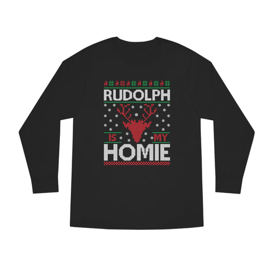 Rudolph is My Homie Christmas Ugly Sweater Long Sleeve T-shirt