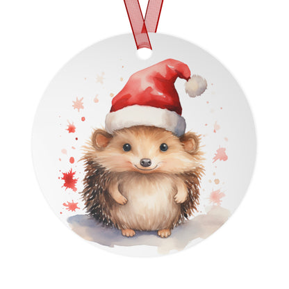 Hedgehog in Santa Hat Ornament