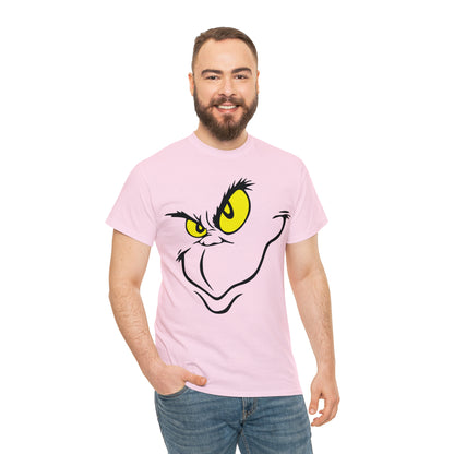 Grinch Face Christmas Short Sleeve Tee