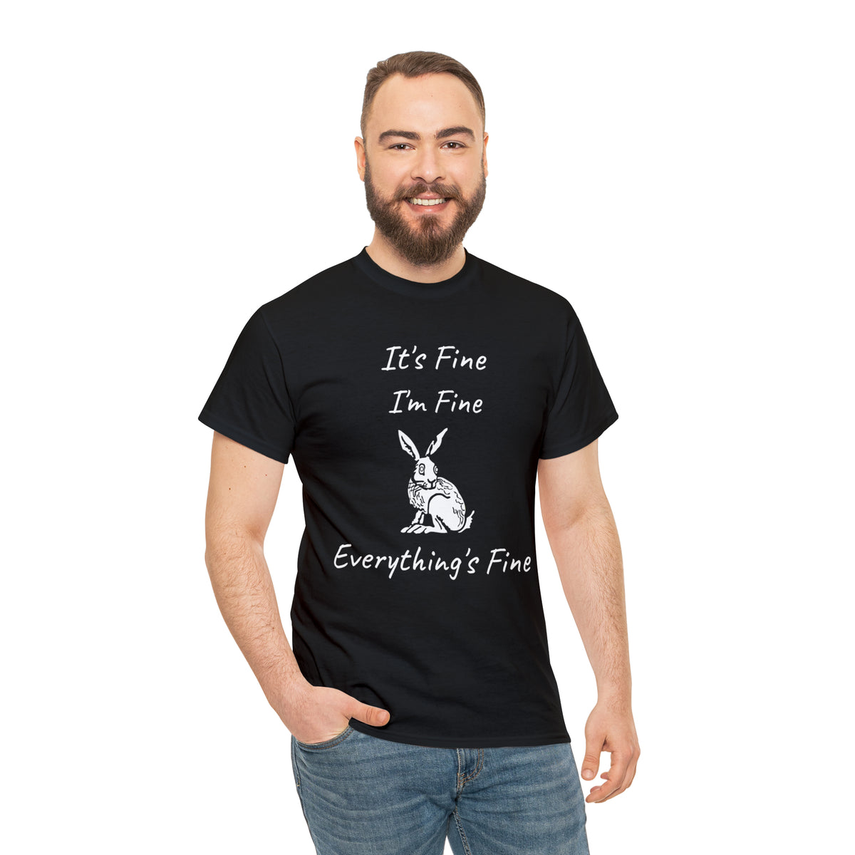 Its Fine Everythings Fine Rabbit Shirt Unisex Heavy Cotton Tee
