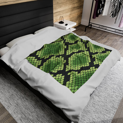 Green Snake Skin Pattern Blanket