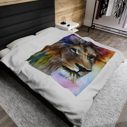 Lion Rainbow Head Blanket