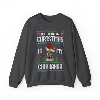 All I Want For Christmas is My Chihuahua Dog Ugly Sweater Sweatshirt