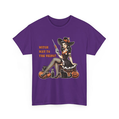 Phlebotomist Halloween Shirt Witch Way To The Veins T-Shirt