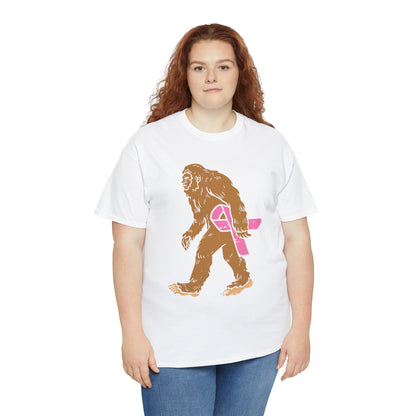 Squatch Bigfoot Breast Cancer Halloween Short Sleeve Tee