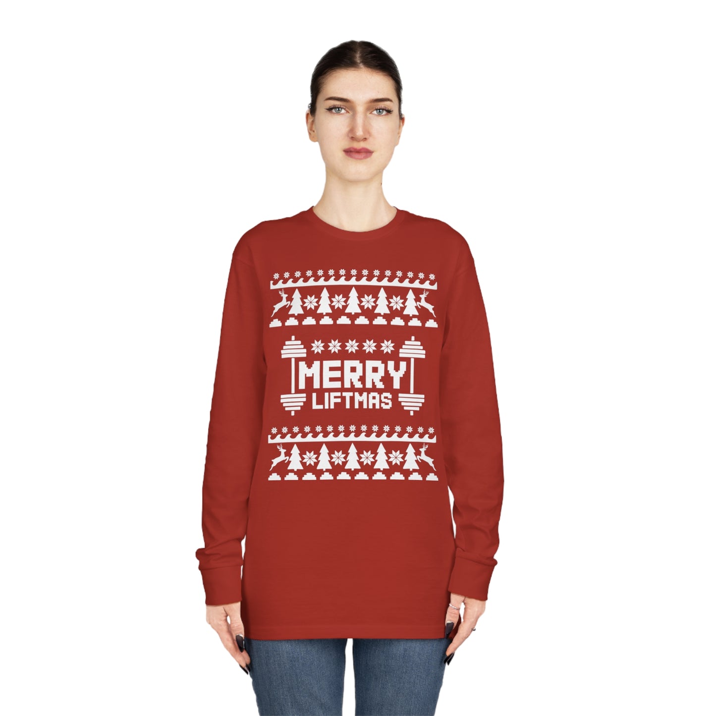 Merry Liftmas Christmas Ugly Sweater Long Sleeve Tee