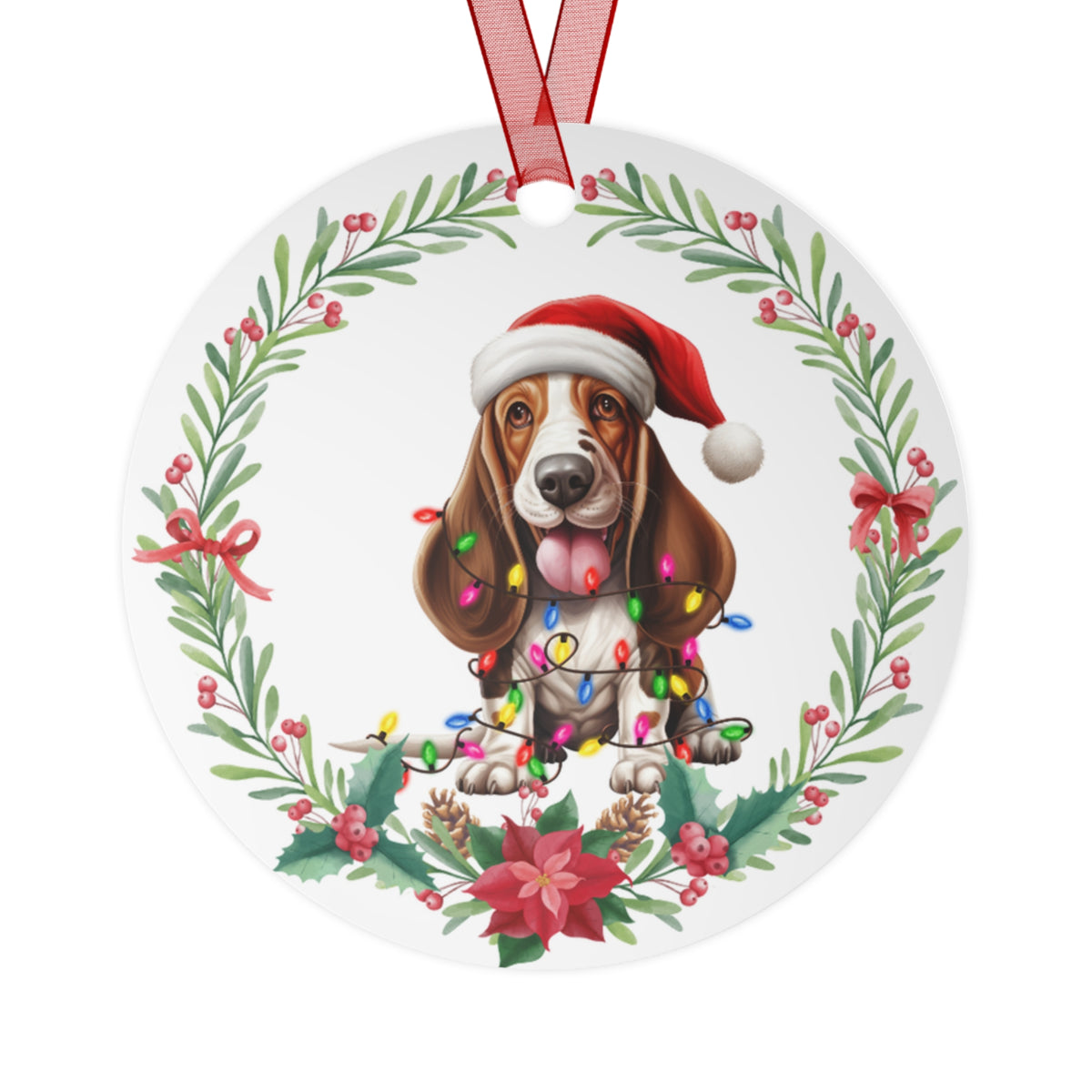 Basset Hound Dog in Lights Ornament