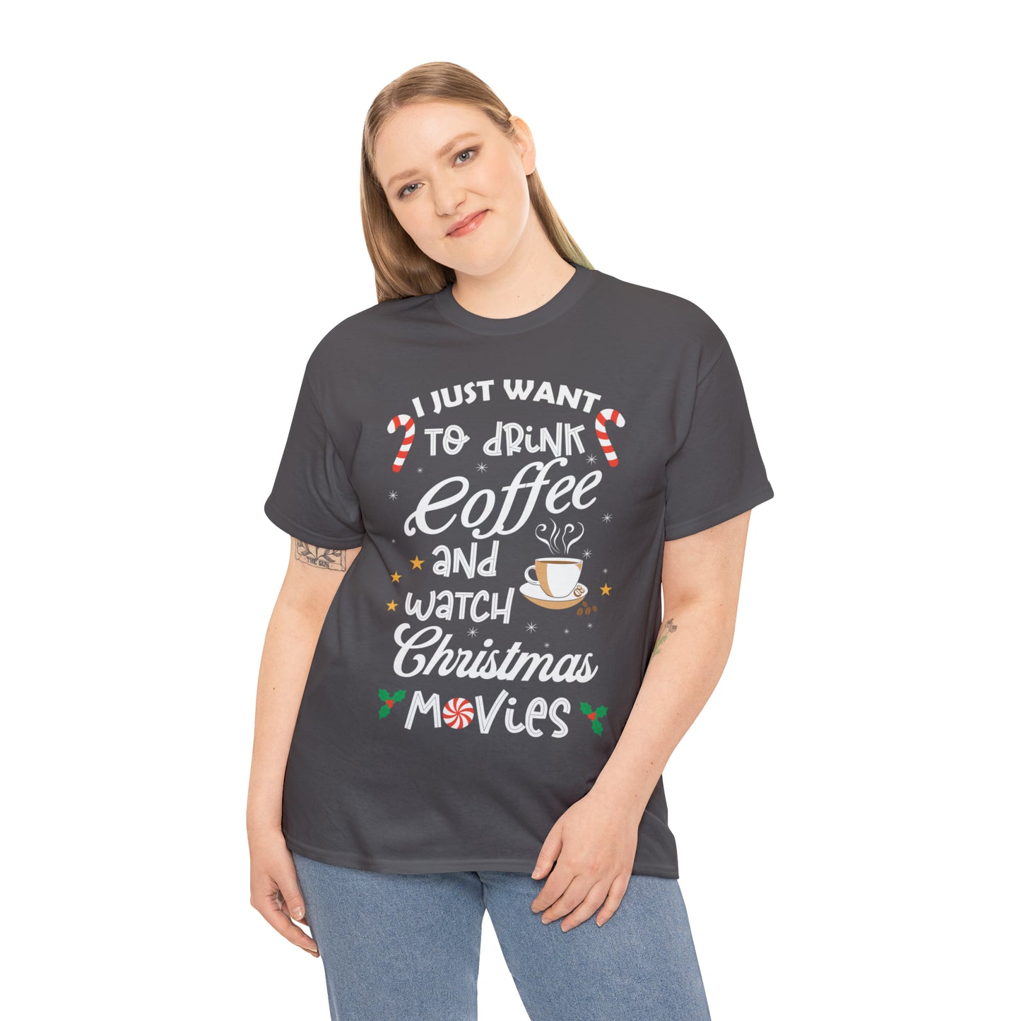 I Want to Drink Coffee and Watch Christmas Movies Christmas Short Sleeve Tee