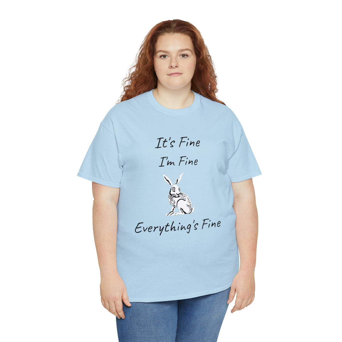 Its Fine Everythings Fine Rabbit Shirt Unisex Heavy Cotton Tee
