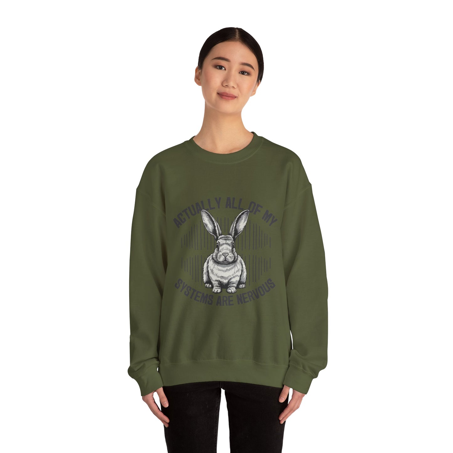 Actually All Of My Systems Are Nervous Rabbit Sweatshirt