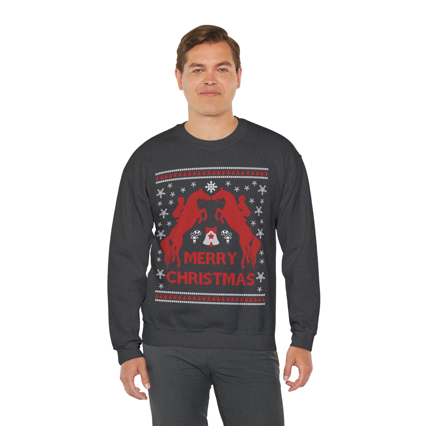 Merry Christmas Horseback Riding Christmas Ugly Sweater Sweatshirt