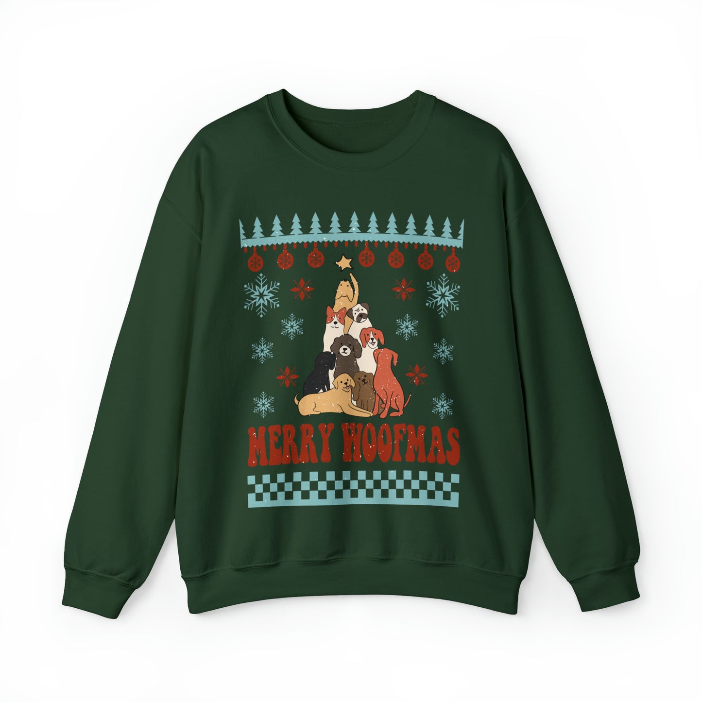 Merry Woofmas Dog Tree Christmas Ugly Sweater Sweatshirt