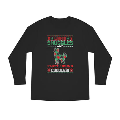 Warm Snuggles and Plott Hound Cuddles Ugly Sweater Long Sleeve Tee