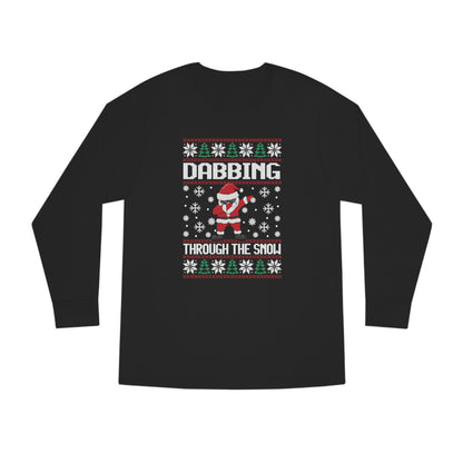 Santa Dabbing Through the Snow Christmas Ugly Sweater Long Sleeve Tee