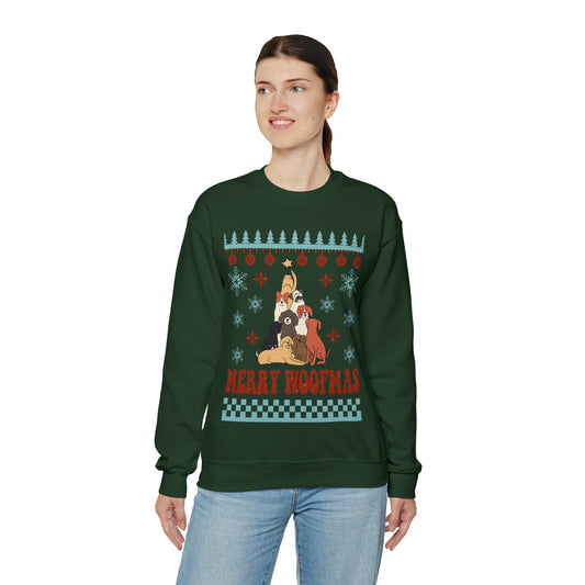 Merry Woofmas Dog Tree Christmas Ugly Sweater Sweatshirt