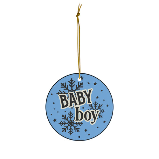 Baby Boy Christmas Ceramic Ornament