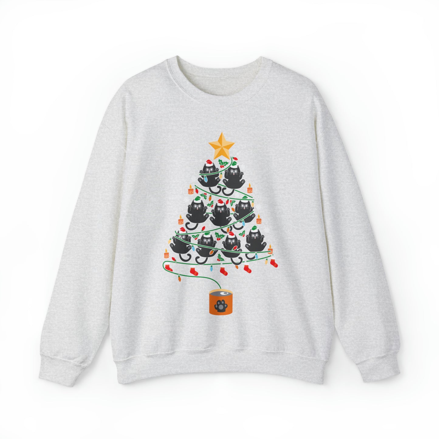 Black Cats Christmas Tree Christmas Sweatshirt