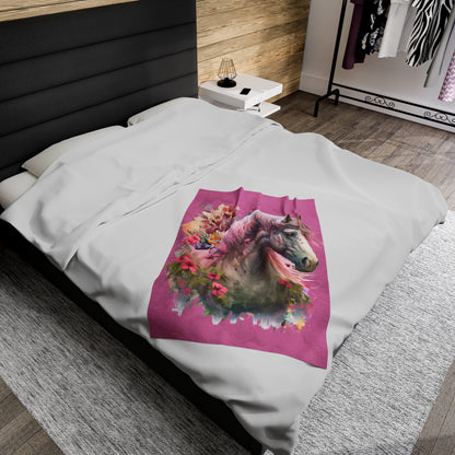 Watercolor White and Pink Horse Blanket