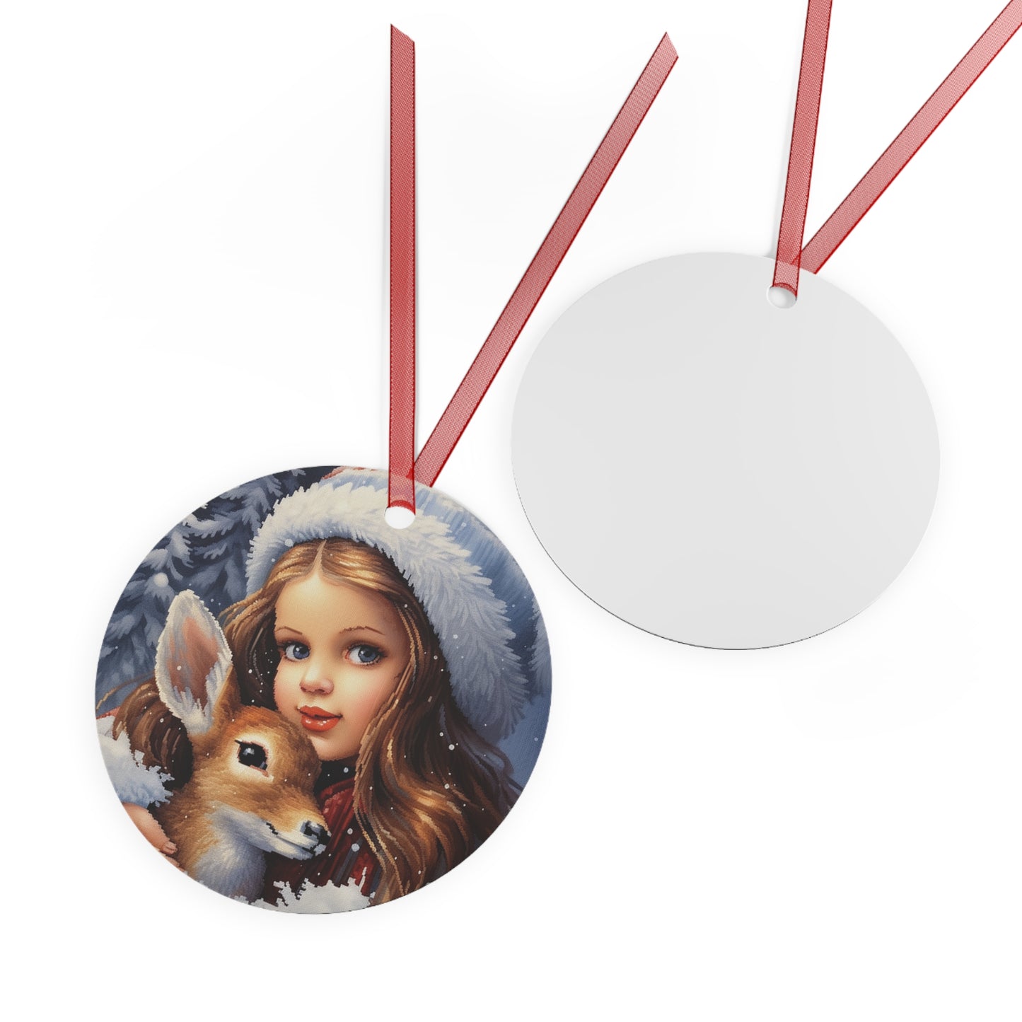 Girl with Deer Ornament