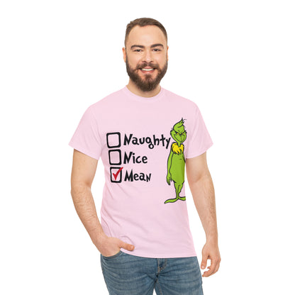 Naughty Nice Mean Grinch Christmas Short Sleeve Tee