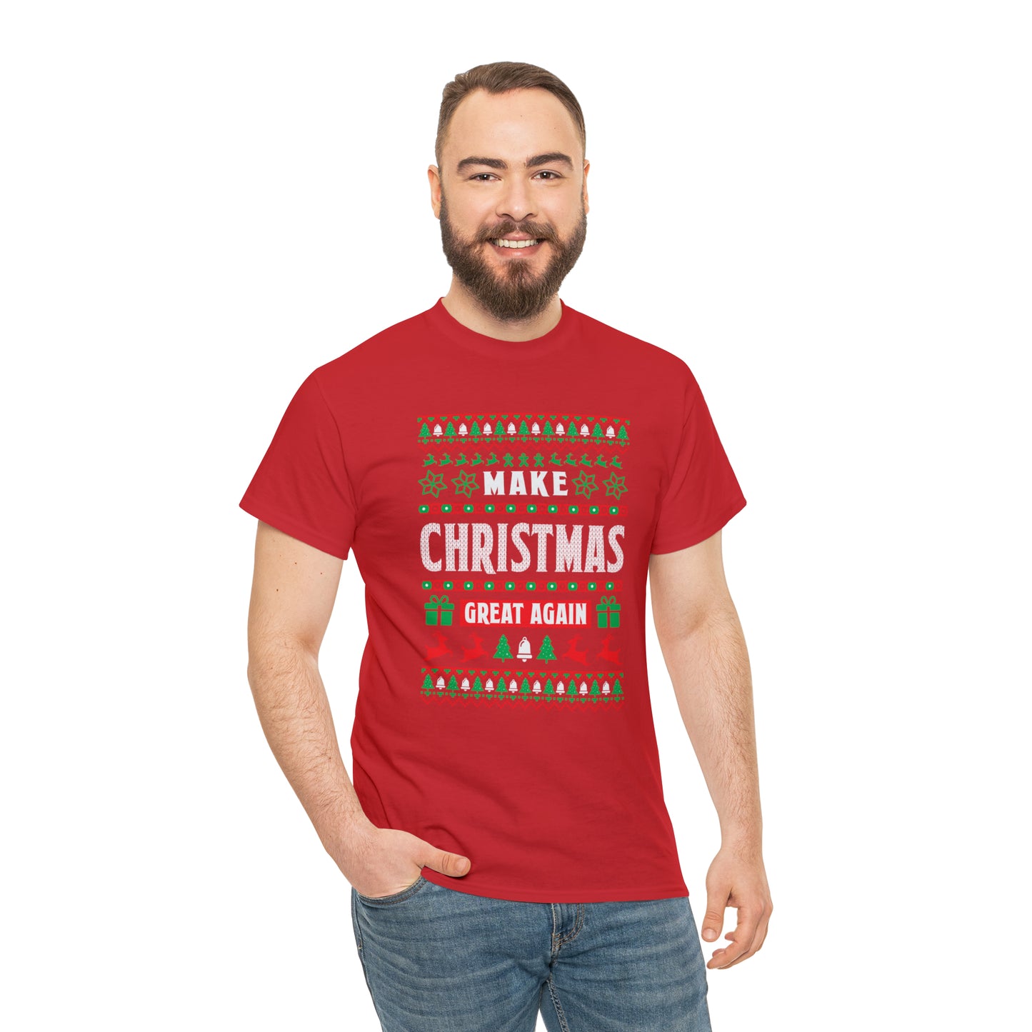 Make Christmas Great Again Christmas Ugly Sweater Short Sleeve Tee