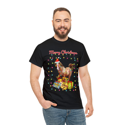 Merry Christmas Horse Christmas Short Sleeve Tee