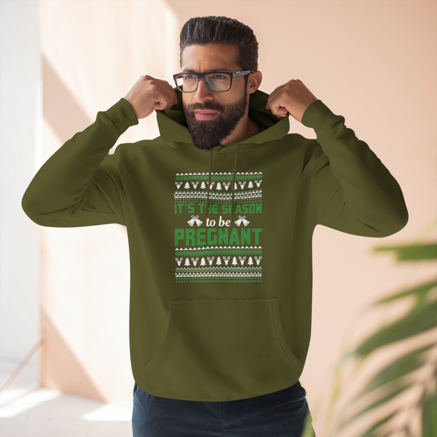 It's the Season To Be Pregnant Christmas Ugly Sweater Pullover Hoodie