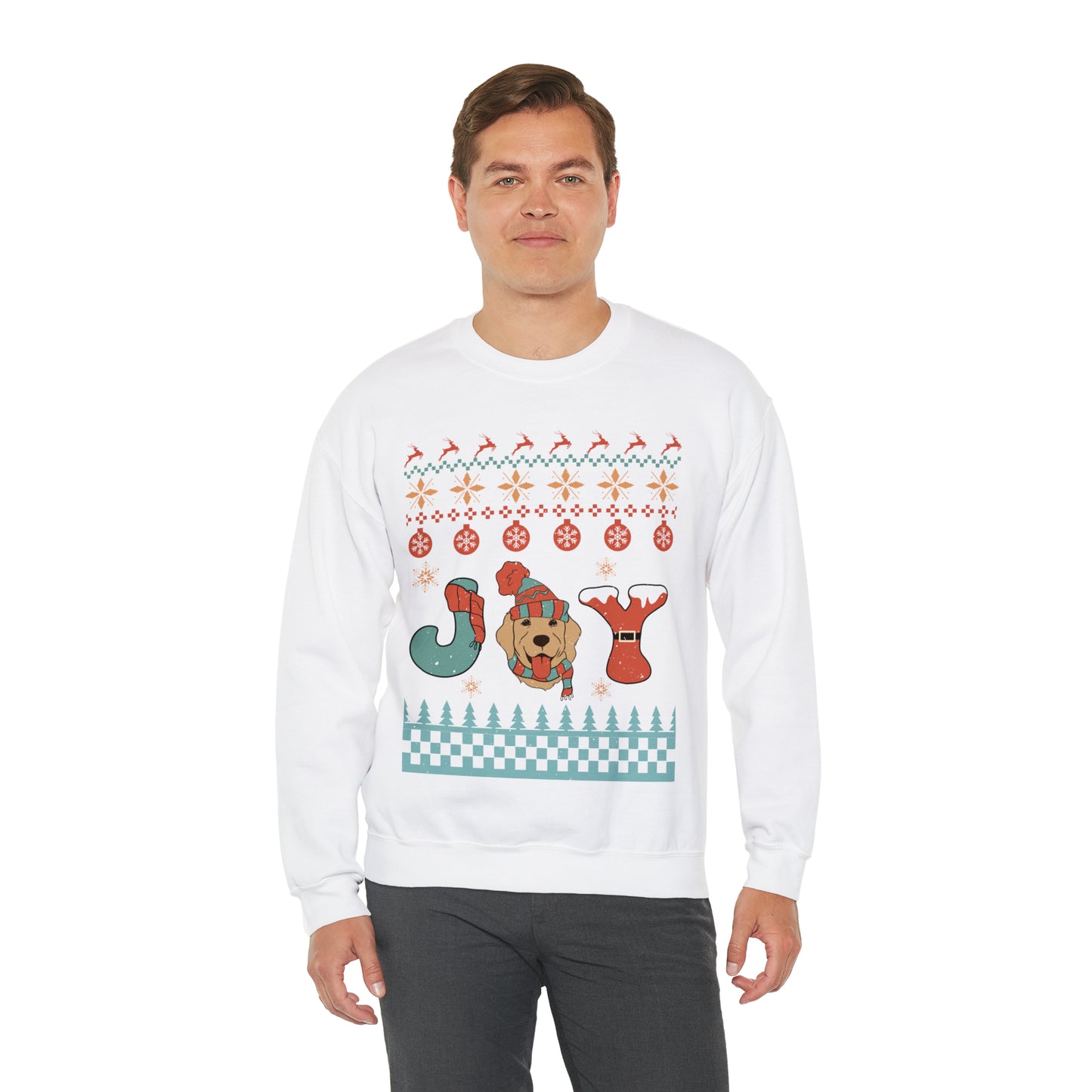 Joy Golden Retriever Dog Christmas Ugly Sweater Sweatshirt