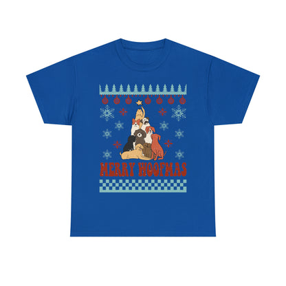 Merry Woofmas Dog Tree Christmas Ugly Sweater Short Sleeve Tee