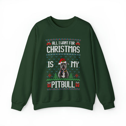 All I Want For Christmas is My Pitbull Dog Ugly Sweater Sweatshirt